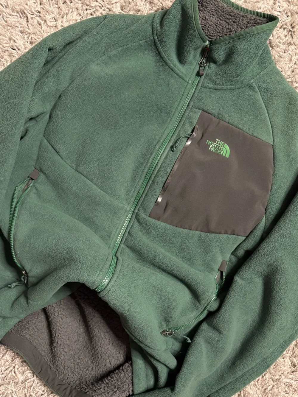 North Face Green Fleece Zip